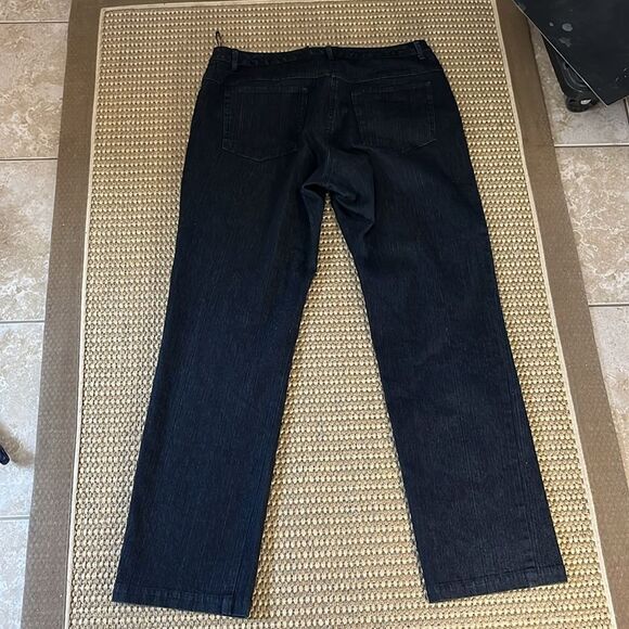 Mel & Lisa Black Denim Straight Leg Jeans Sz 12 - Picture 2 of 9